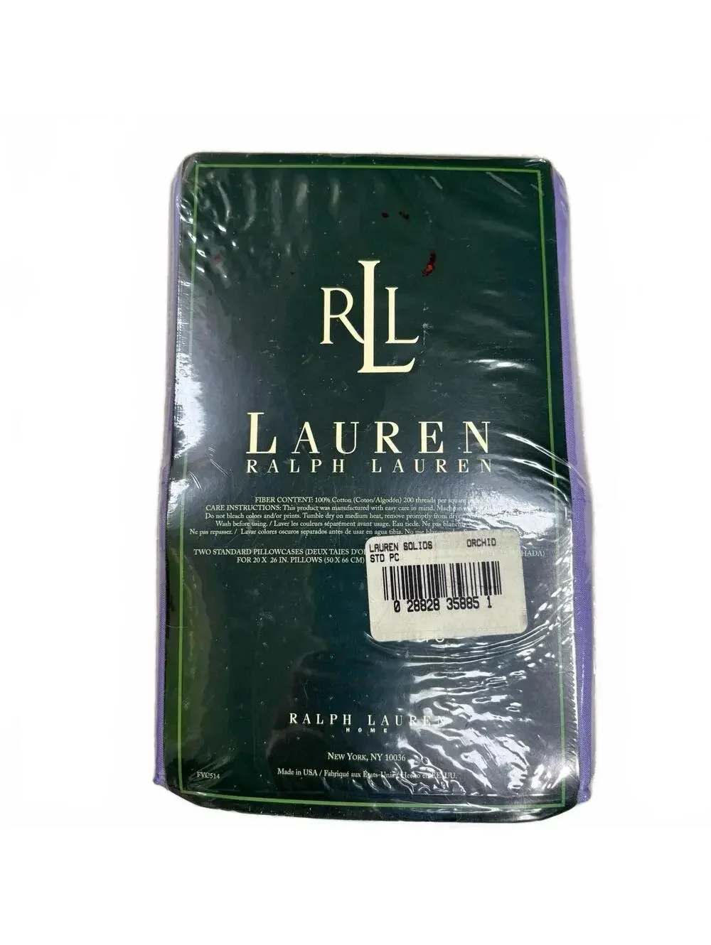 Lauren Ralph Lauren Orchid Purple Solid Pillowcases Cotton Standard 4 NEW READ